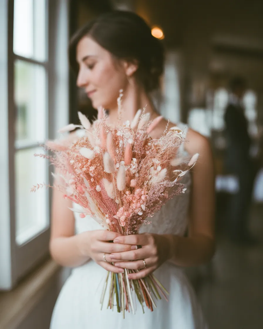 Bouquet de mariée romantique créé par Vég'étal Caen